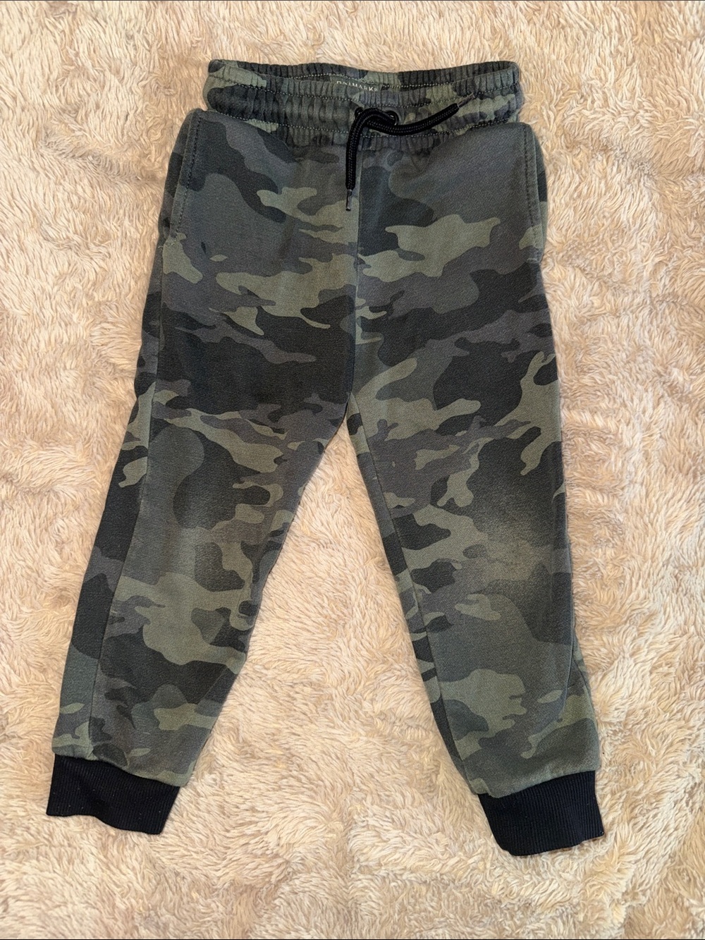 Primark Kids Camo Jogger Pants - Olive Green Camouflage 3-4y